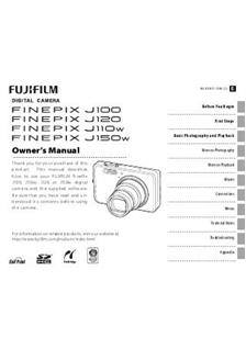 Fujifilm FinePix J110 W manual. Camera Instructions.